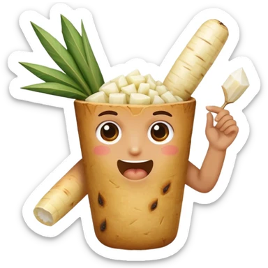 Alguien comiendo yuca sticker