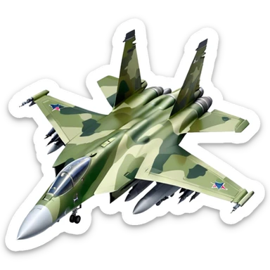 SU-35 Jet - Sukhoi (Model Year: 2020) (Iconic colour: Camouflage green) sticker