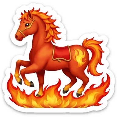 fire horse emoji to push notification . more fire on the horse look like red fire horse sticker