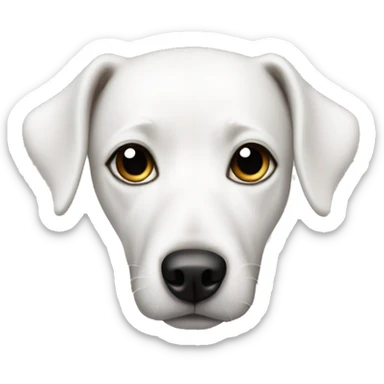 White dog with black spot around eye and ears sticker