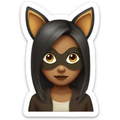 Girl with animal mask and tail sticker