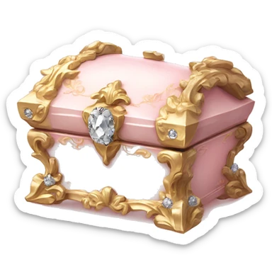 Pale pink Rococo Treasure box filled with flowers and diamonds sticker