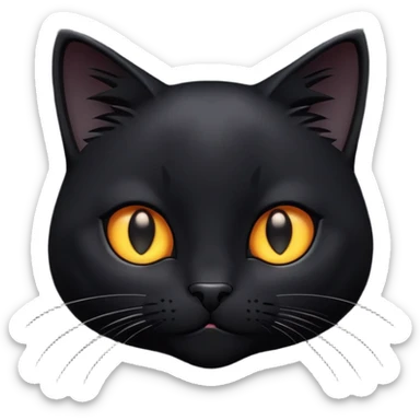 cinematic-cute-black-cat-portrait-emoji,-head-tilted-playfully-and-inquisitively,-sleek-black-fur-with-subtle-hints-of-deep-gray,-simplified-yet-adorable-features,-highly-detailed,-glowing-with-a-warm,-friendly-glow sticker