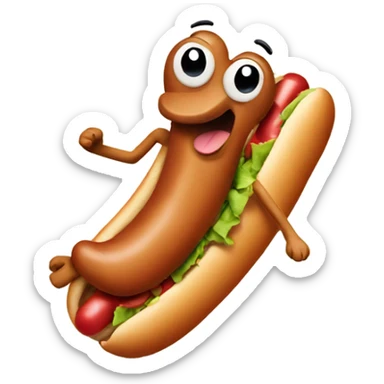 Dancing hot dog sticker