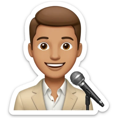Happy Male Music Singer dressed with style sticker