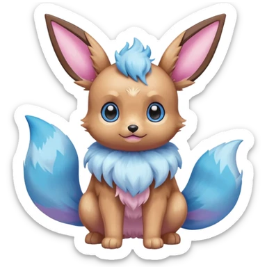 Kawaii Shiny Pastel Eevee Full Body sticker