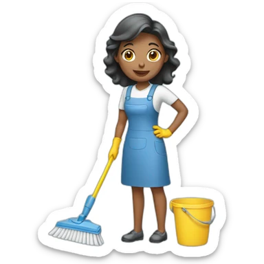 cleaning lady sticker