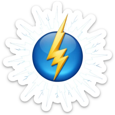 Can u generate a blue tick mark with lightning aura around it? make this as an emoliji sticker