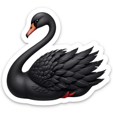 Shining black swan sticker