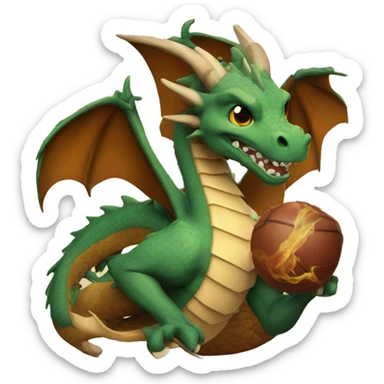 A dragon holding a hand of brown trading cards looking cool sticker