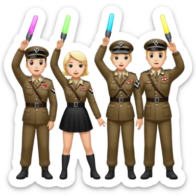 Nazis dancing with glow sticks saluting sticker