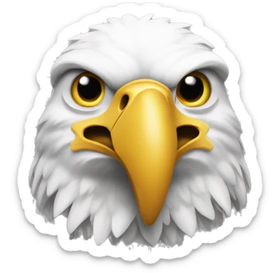 An eagle wearing a cheese head  sticker