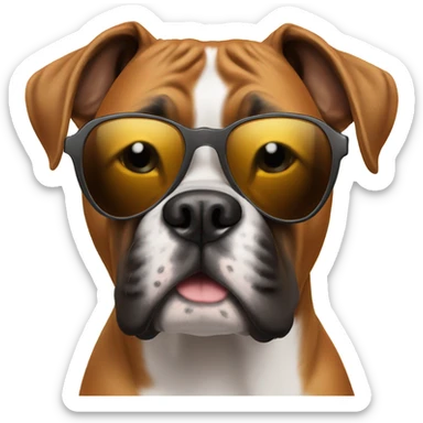 Boxer dog wearing sunglasses  sticker