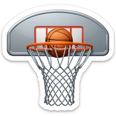 Chrome metallic basketball hoop  sticker