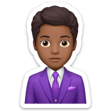 Prince Rogers Nelson with dark brown hair sticker