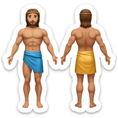 fullbody jesus christ jacked, sleeveless front and backview sticker