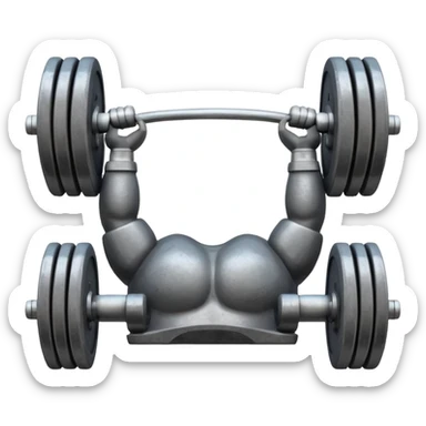 Gym facade with a sign featuring giant weights. sticker