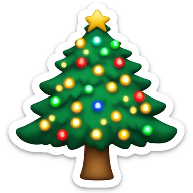 christmas tree with lights  sticker