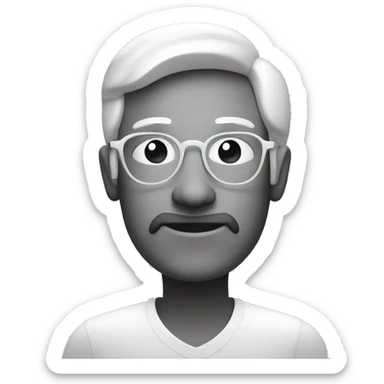 Un diseño minimalista en blanco y negro de un óvalo estilizado, rodeado por un trazo curvo sticker