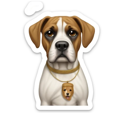Boxer dog with Jesus  sticker