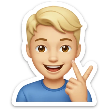 Un emoji coqueta mordiéndose el dedo sticker