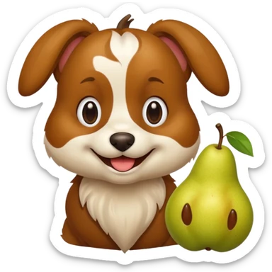 Hund mit Birne in der Hand  sticker