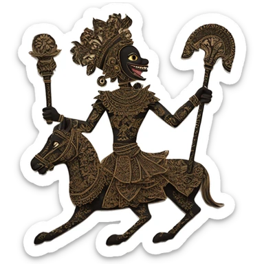 The **Wayang Kulit emoji** would depict iconic shadow puppets, featuring intricate designs and traditional leather textures, blending cultural heritage with digital art. sticker
