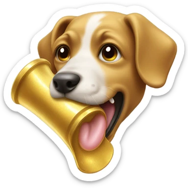 dog lick gold sticker