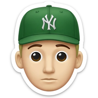 Brimless new york Yankee green cap sticker