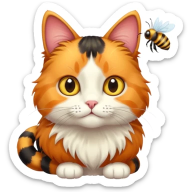 Cat with a bee sticker
