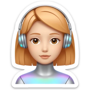 AI Ptch Agent holo-human-like Cyber AI face, warm, calm and friendly. Holographic look.Soft AI face with a listening, welcoming expression, minimal facial lines, calm eyes. Minimalistic presentation. sticker