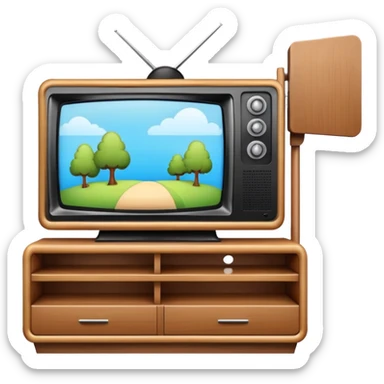 TV on a stand, entertainment center sticker