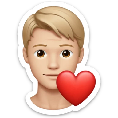 Lucas Till with a heart sticker