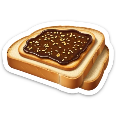 slice of bread with a spread of vegemite sticker