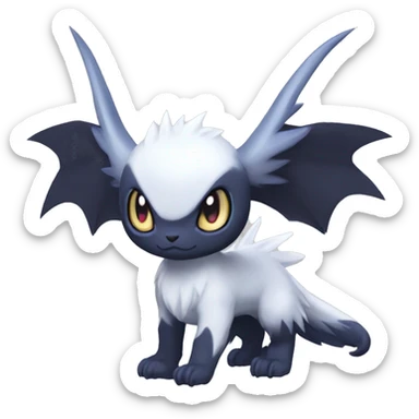 Edgy Cool Kawaii Baby Nargacuga-Absol-Pokémon Full Body Detailed High Quality sticker