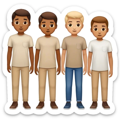 boys in stylish shirts sticker