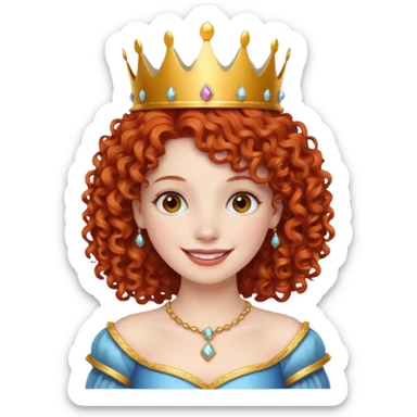red curly haired princess sticker