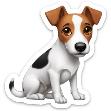 Black and white jack russel with fox’s ears sticker