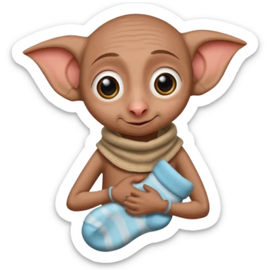 Dobby the house elf hugging a sock sticker