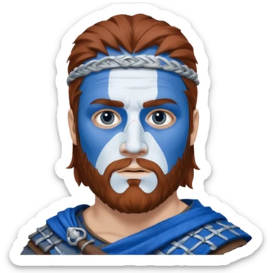 william wallace with blue and white face paint sticker