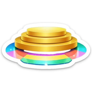 A spotlight-lit platform with glittery floor decorations. sticker