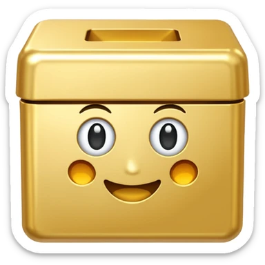 Clean Gold box direct frontal view sticker