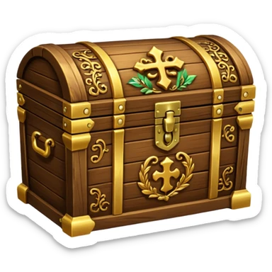 Treasure Chest – Wooden chest filled with gold sticker