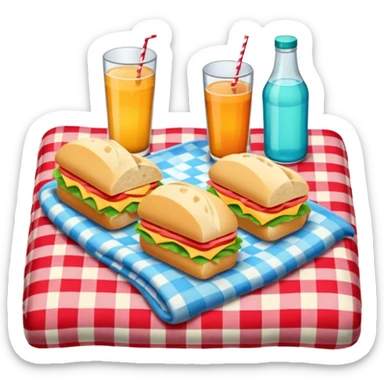 picnic with sandwiches, drinks sticker