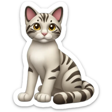 Siamois et chat tigré tricolore  sticker