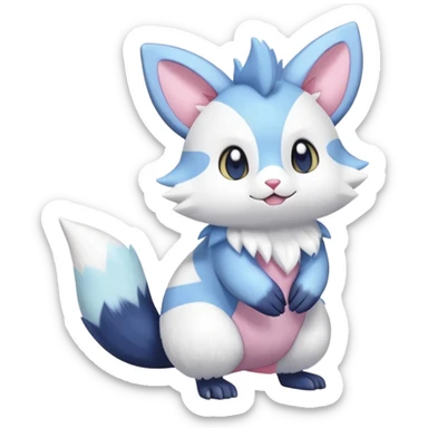 Shiny Pastel Furret-Meowstic-Zangoose-Hybrid (Full body) sticker
