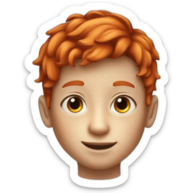 8 year old boy with red hair and freckles sticker