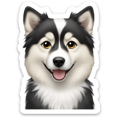 blonde girl with black and white pomsky  sticker
