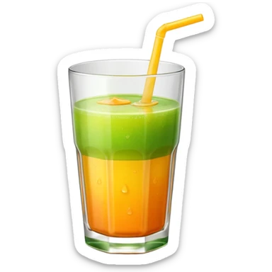 juice, colors yellow,orange, green sticker