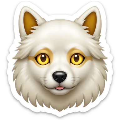 striking yellow eyes of dog sticker